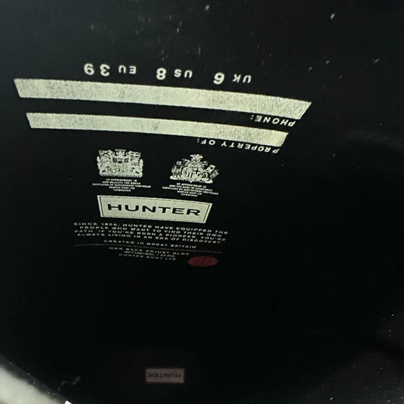 Hunter Original Tall Black Gloss Boots Women’s 8 - Picture 8 of 9